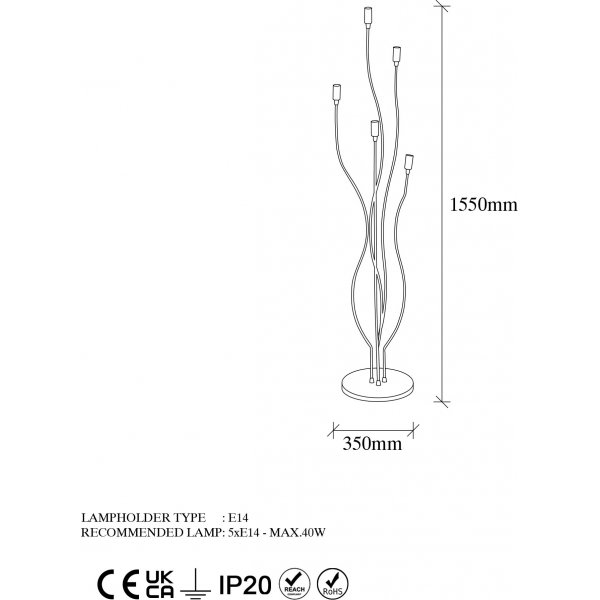 Lampadaire Bonibon 13231 - Noir