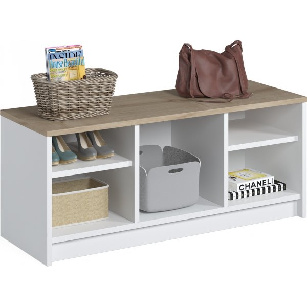 Lone schoenenkast - Eiken wit/saffier