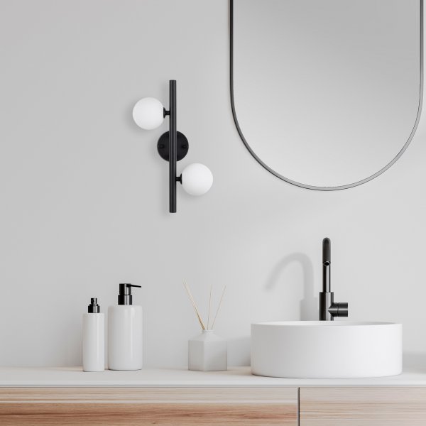 Domino wandlamp 11038 - Zwart/wit