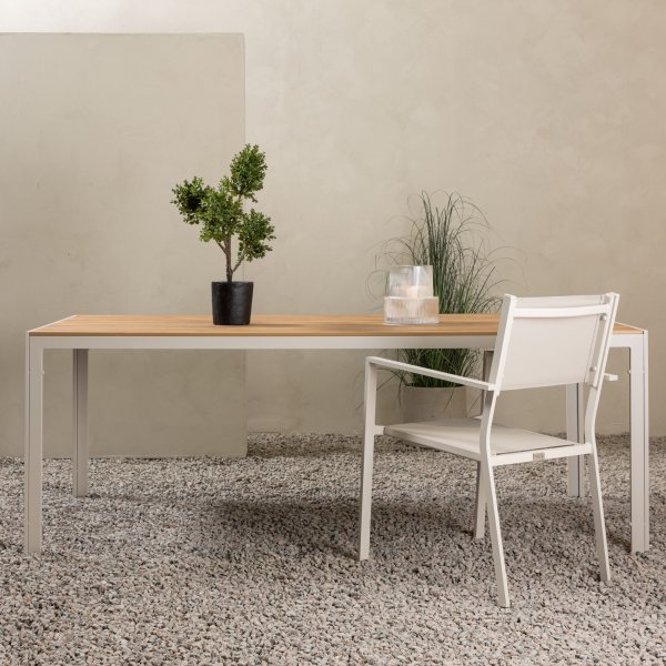 Utebord 205 x 90 cm beige / Teaklook - Copacabana + Rengöringsmedel för utemöbler Utebord 205 x 90 cm beige / Teaklook - Copacabana + Rengöringsmedel för utemöbler