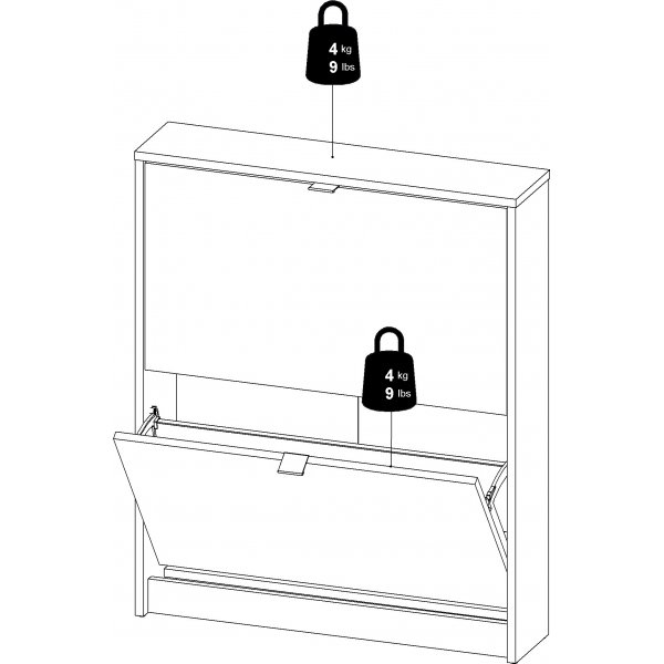 Meuble à chaussures à 2 compartiments - Blanc Meuble à chaussures à 2 compartiments - Blanc
