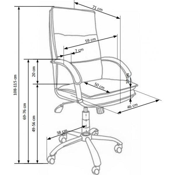 Kenya kontorsstol - svart (PU)