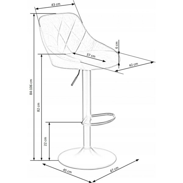 Tabouret de bar Pelican 101 - Gris Tabouret de bar Pelican 101 - Gris