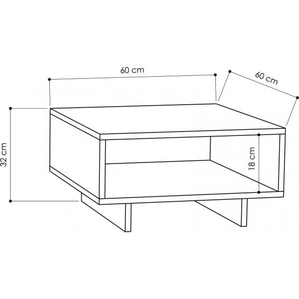 Hola soffbord 60 x 60 cm - Ek/antracit