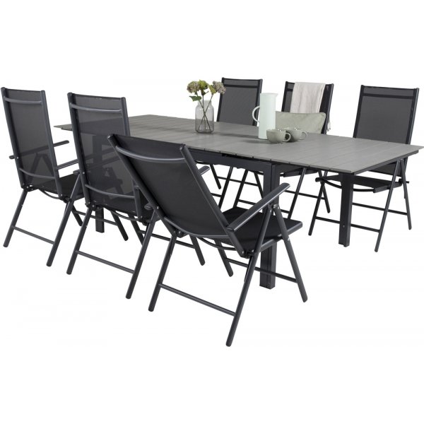 Levels utematgrupp med 6 st Break stolar - Svart/Gr