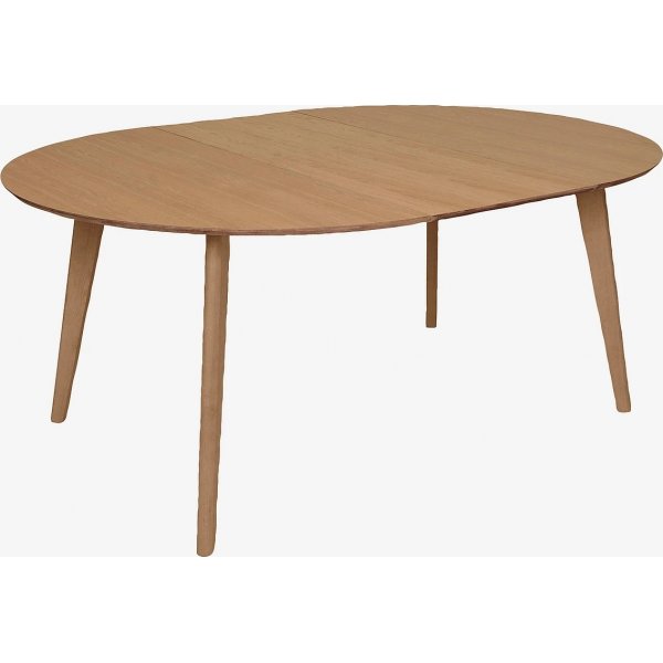 Table  manger Sagene 110-190 x 110 cm - Chne pigment blanc laqu