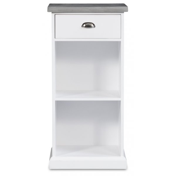 Sängbord hugo med låda och förvaring - Vit/cement Sängbord hugo med låda och förvaring - Vit/cement