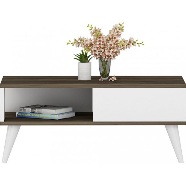 Table basse Saul 90 x 45 cm - Noyer/blanc Table basse Saul 90 x 45 cm - Noyer/blanc