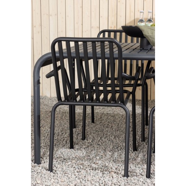 Borneo utematgrupp med 6 st Peking stolar - Svart