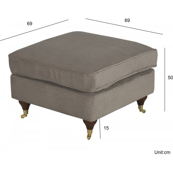 Repose-pieds de luxe Howard Watford - Velours ctel marron clair