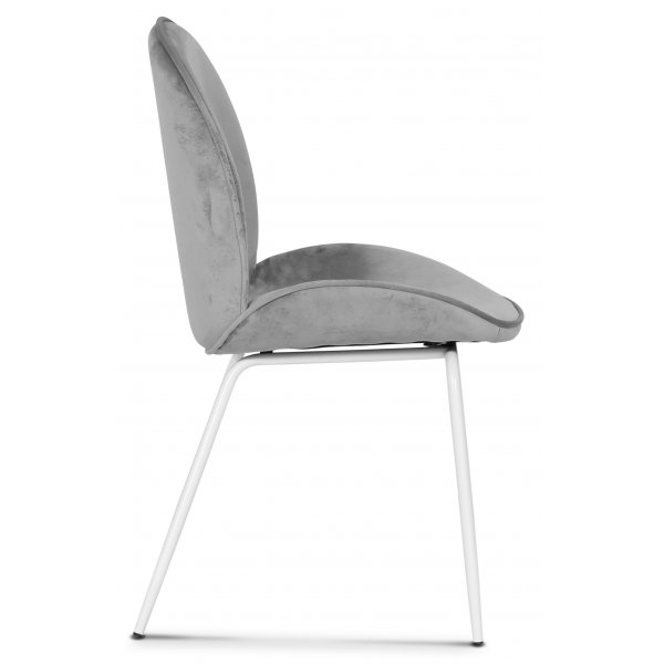 Leo stol - Grå (Sammet)/vit Leo stol - Grå (Sammet)/vit