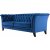 Milton 3-zits Chesterfield bank in blauw fluweel