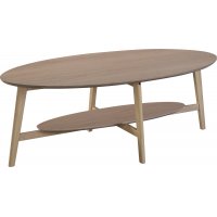 Bridge ovalt soffbord med hylla 140 cm - Whitewash Bridge ovalt soffbord med hylla 140 cm - Whitewash