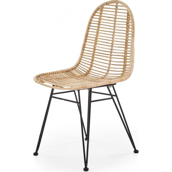 Chaise de salle  manger Juri - Rotin/noir