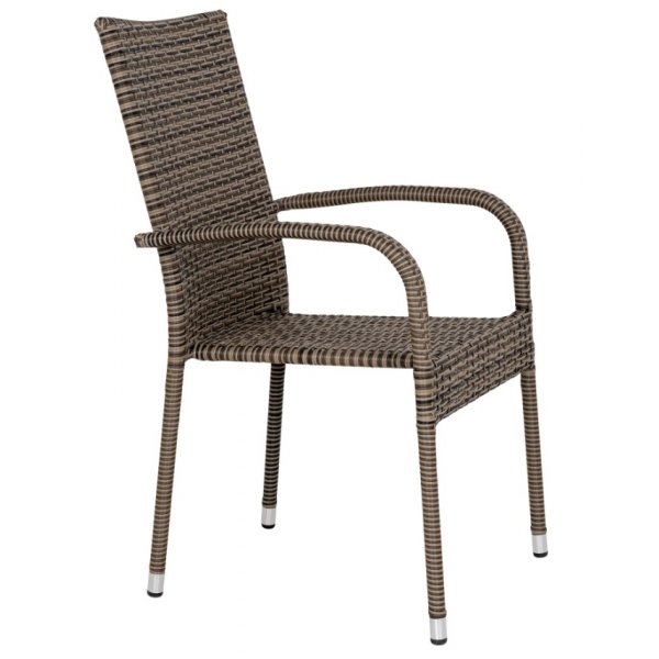 Chaise de salle à manger d\\\'extérieur Portland - Cube en rotin/gris Chaise de salle à manger d\\\'extérieur Portland - Cube en rotin/gris