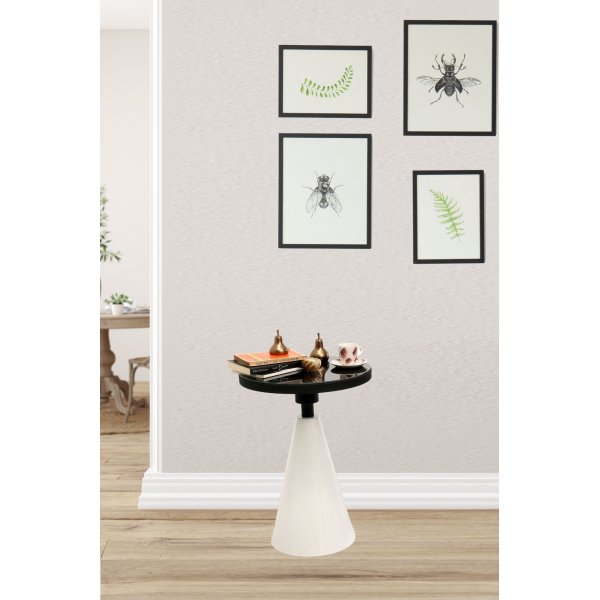 Chalice sidobord Ø42 cm - Vit/svart Chalice sidobord Ø42 cm - Vit/svart