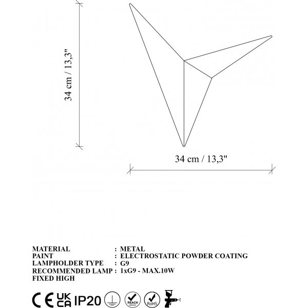 Bird vgglampa - Guld