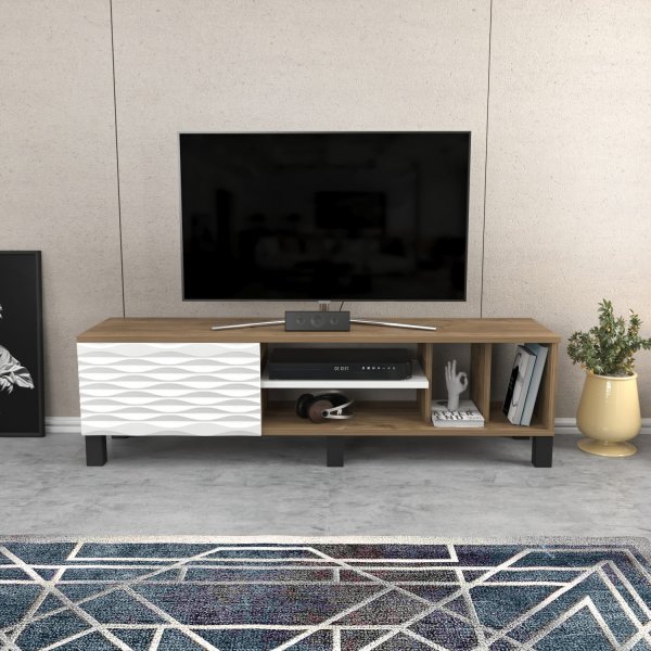 Banc multimdia Olyo - Noyer/blanc