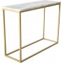 Accent konsolbord 100 x 35 cm - Vit marmor & mssingsfrgat