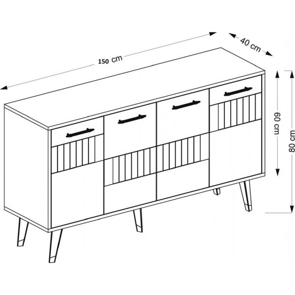 Buffet Moda - Blanc/argent Buffet Moda - Blanc/argent