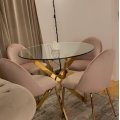 Kundbild Stol i rosa sammet guldiga ben: J�tte bra kvalitet och snyggt...