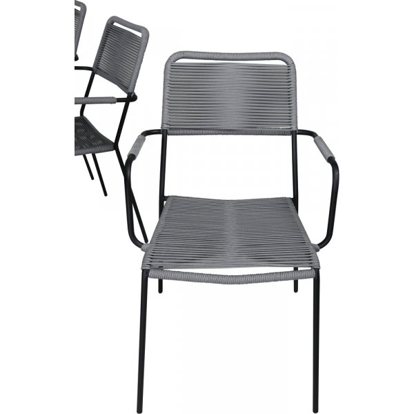 Marbella utematgrupp med 6 st Lindos stolar - Svart/Grå Marbella utematgrupp med 6 st Lindos stolar - Svart/Grå