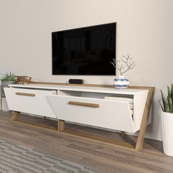 Astryd mediabank - Wit/walnoot Astryd mediabank - Wit/walnoot
