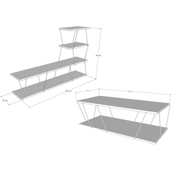 Basak möbelset - Vit/svart Basak möbelset - Vit/svart