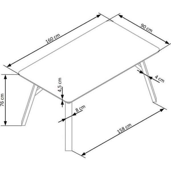 Table à manger Jaden 160 cm - Noir/motif béton Table à manger Jaden 160 cm - Noir/motif béton
