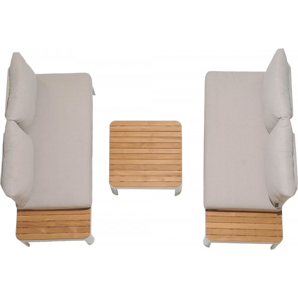 Portals lounge groep 1 - Wit/teak Portals lounge groep 1 - Wit/teak