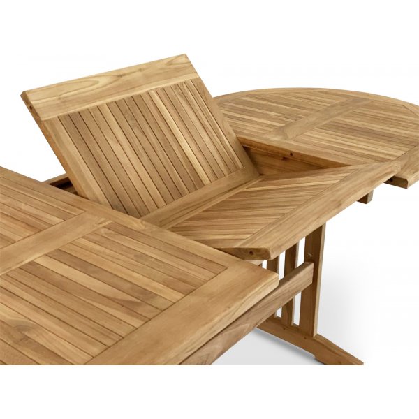 Saltö ovale teakhouten eettafel 150-210 cm vlinder - Teakhouten tafel + Textielreiniging voor meubels Saltö ovale teakhouten eettafel 150-210 cm vlinder - Teakhouten tafel + Textielreiniging voor meubels