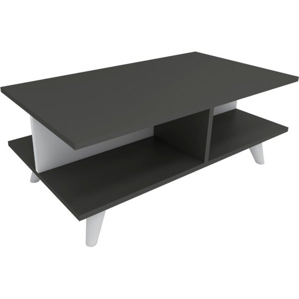 Isabell soffbord 90 x 50 cm - Vit/antracit