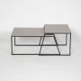 Pal soffbord 88 x 50 cm - Ljus mocka/svart