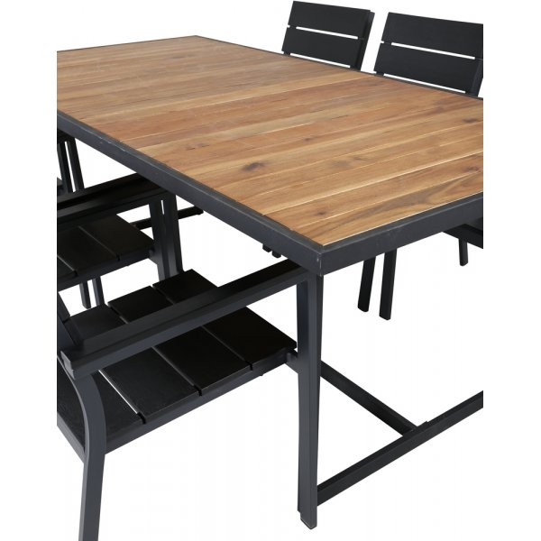 Khung utematgrupp med 6 st Levels stolar - Svart/Natur Khung utematgrupp med 6 st Levels stolar - Svart/Natur