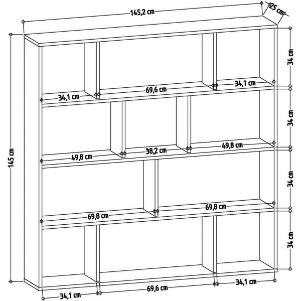 Bibliothèque Hodbi - Anthracite/blanc Bibliothèque Hodbi - Anthracite/blanc
