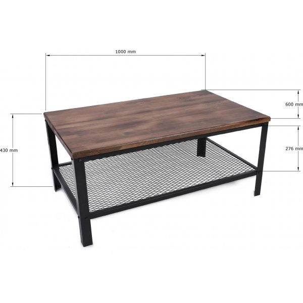 Gordana soffbord 100 x 60 cm - Safir ek/svart