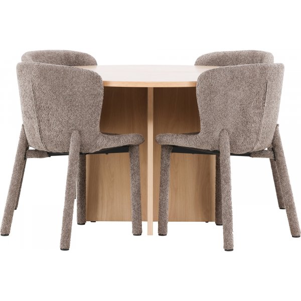 Matbord Strada med 4 st Astoria stolar - Brun/whitewash + 3.00 x Möbeltassar Matbord Strada med 4 st Astoria stolar - Brun/whitewash + 3.00 x Möbeltassar