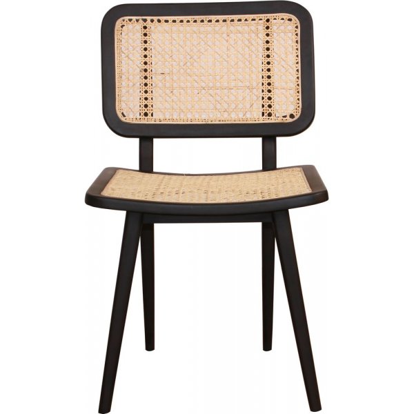 Siknäs stoel - Zwart mahonie/rotan + Meubelpoten Siknäs stoel - Zwart mahonie/rotan + Meubelpoten