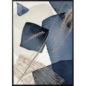 Poster - Blue swirl - 21x30 cm