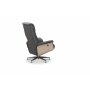 Reclinerftlj med fotpall i kta frskinn grafitgr/whitewash - Ulla + Textilskydd fr mbler