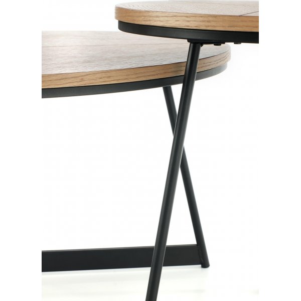 Table basse Polos 80 cm - Chne/noir