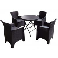 Matgrupp Ricky med dynor - Svart konstrotting Matgrupp Ricky med dynor - Svart konstrotting