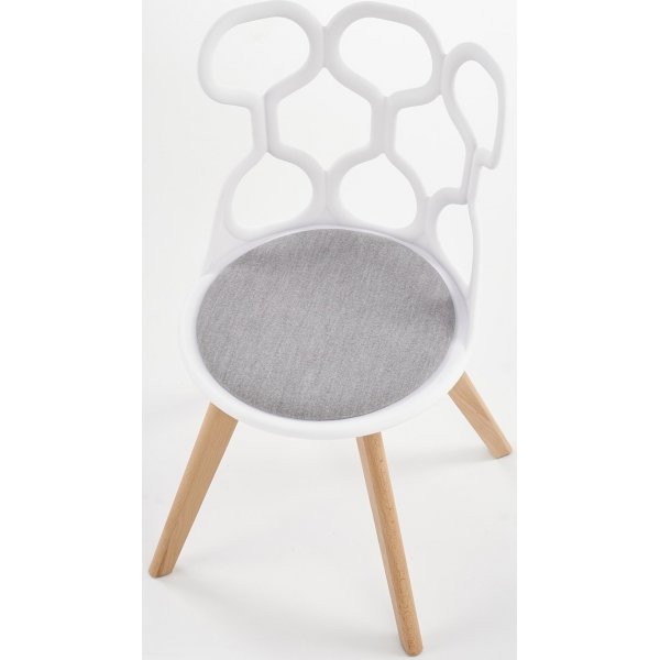 Vernon matstol - Vit/grå/Trä Vernon matstol - Vit/grå/Trä