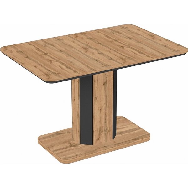 Table  manger Hexon 120-160 x 80 cm - Chne Wotan/anthracite