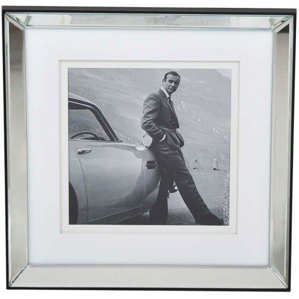 Tavla med spegelram - James Bond - 57x57 cm