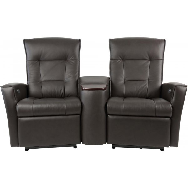 Canapé de cinéma électrique 2 places Hjellegjerde Ullstein - Marron Canapé de cinéma électrique 2 places Hjellegjerde Ullstein - Marron