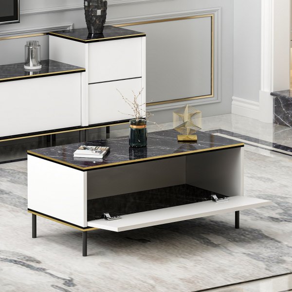 Table basse Emmi Blanc - 90 x 45 cm Table basse Emmi Blanc - 90 x 45 cm