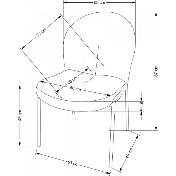 Chaise de salle  manger Cadeira 507 - Crme