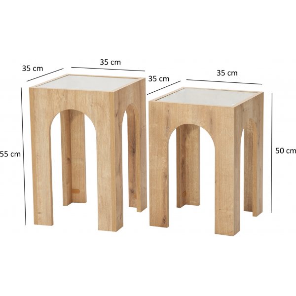 Set de tables d\\\'appoint Seine 35/35 x 35/35 cm - Chêne Set de tables d\\\'appoint Seine 35/35 x 35/35 cm - Chêne