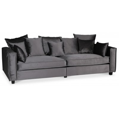 Brandy Loungesoffa 3-sits soffa - mrkgr (sammet) + Mbelvrdskit fr textilier